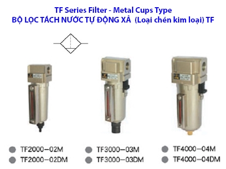 Bộ lọc tách nước tự động xả (loại chén kim loại) TF