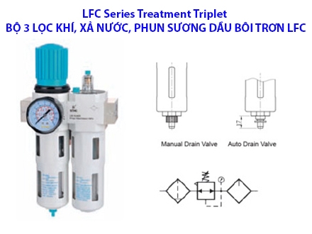 Bộ 3 lọc khí, xả nước và phun sương dầu bôi trơn LFC
