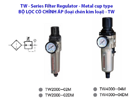 Bộ lọc có chỉnh áp (loại chén kim loại) -TW